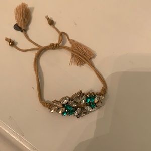 Rhinestone String Tie Bracelet